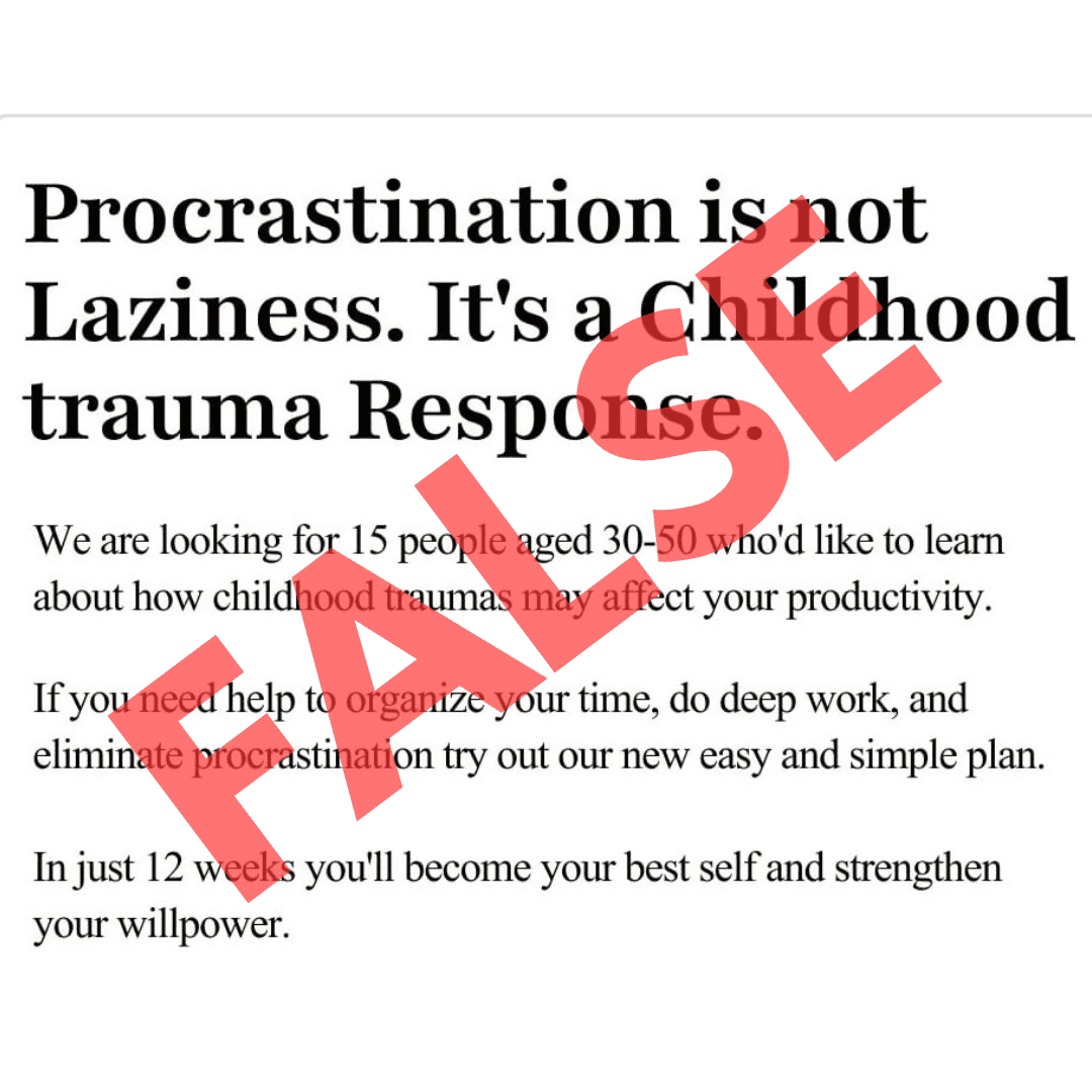 Procrastination is not a mental illness